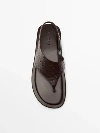 Sandalen met reliëf in dierenprint