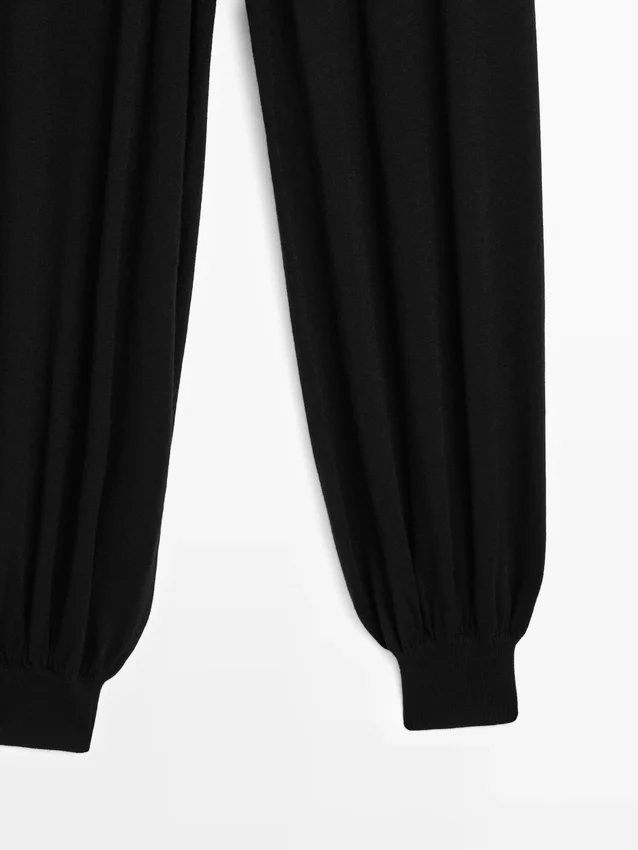 Sarouelbroek van gebreide wolmix Sarouelbroek van gebreide wolmix