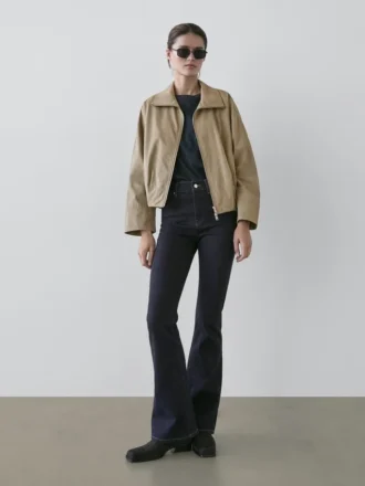 Skinny jeans met hoge taille en uitlopende pijpen