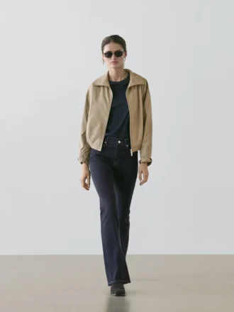 Skinny jeans met hoge taille en uitlopende pijpen