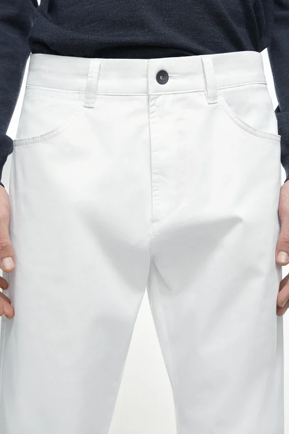 Slim fit broek met denimeffect Slim fit broek met denimeffect