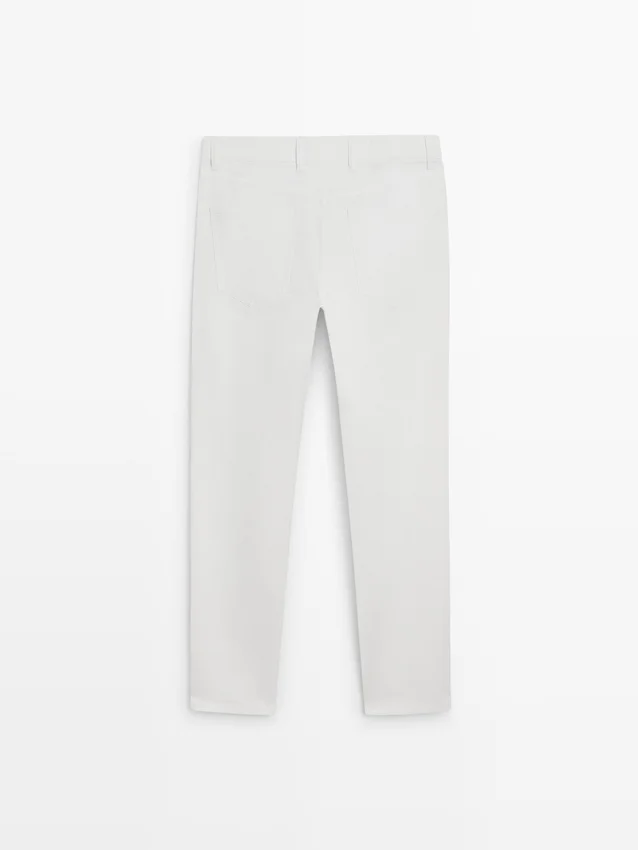 Slim fit broek met denimeffect Slim fit broek met denimeffect