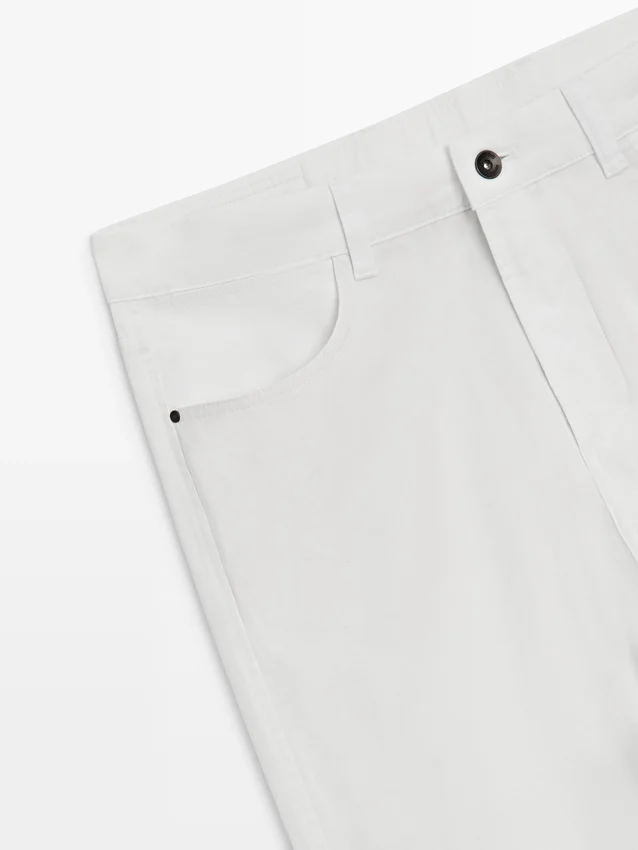 Slim fit broek met denimeffect Slim fit broek met denimeffect