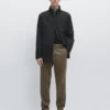 Slim-fit broek met microstructuur