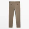 Slim-fit broek met microstructuur