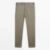 Slim fit broek van katoenmix