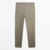 Slim fit broek van katoenmix