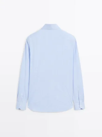 Slim fit gestreept twill overhemd