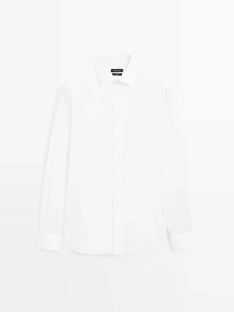 Slim Fit overhemd van 100% katoen