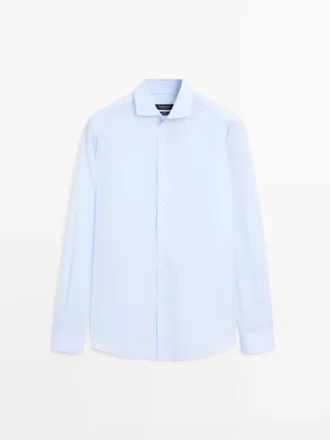 Slim Fit overhemd van 100% katoen