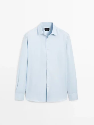 Slim fit overhemd van 100% katoen