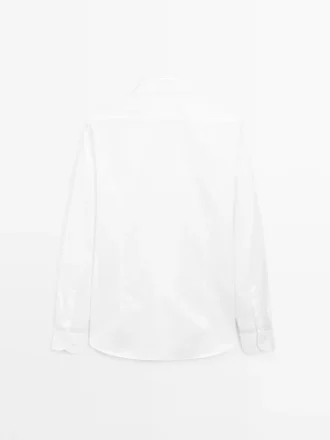 Slim fit overhemd van 100% katoenen twill