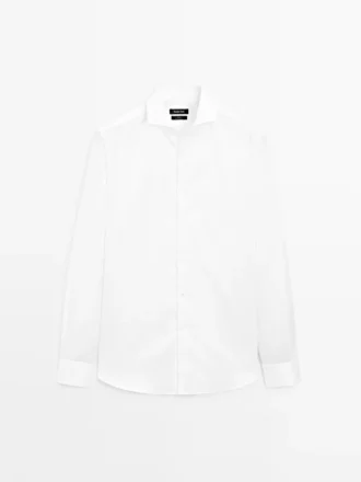 Slim fit overhemd van 100% katoenen twill