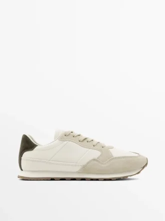 Sneakers met contrasterend achterpand