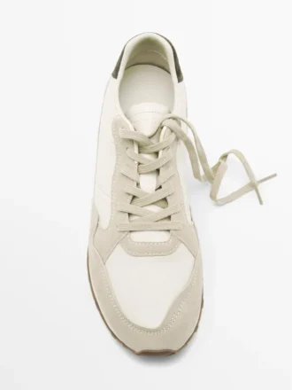 Sneakers met contrasterend achterpand