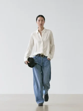 Soepelvallend overhemd met overhemdkraag