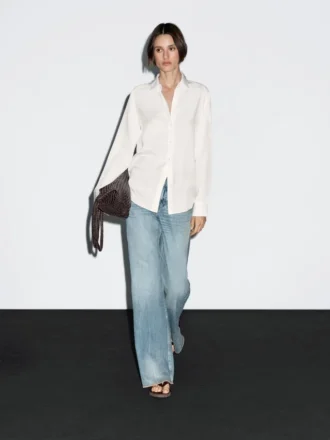 Soepelvallend overhemd met overhemdkraag