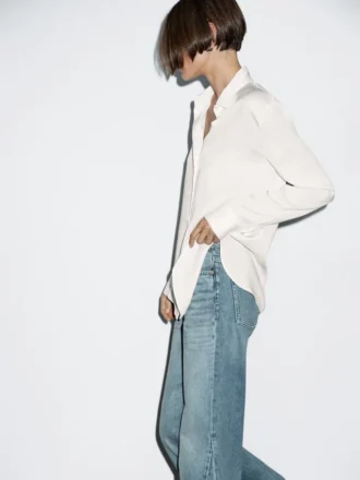 Soepelvallend overhemd met overhemdkraag