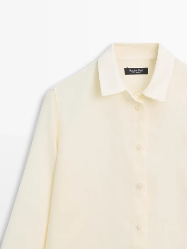 Soepelvallend overhemd van 100% linnen Soepelvallend overhemd van 100% linnen