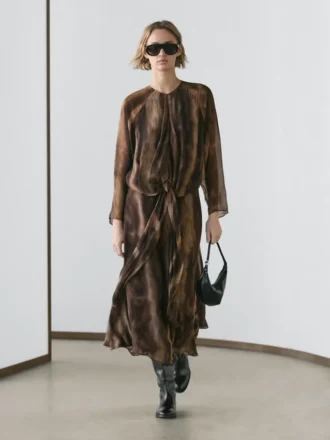 Soepelvallende jurk met dierenprint