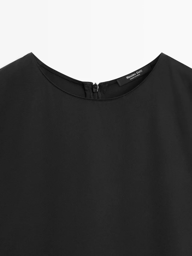 Soepelvallende jurk met korte mouwen Soepelvallende jurk met korte mouwen