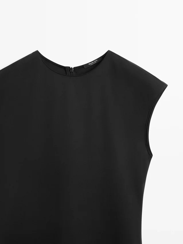 Soepelvallende jurk met korte mouwen Soepelvallende jurk met korte mouwen