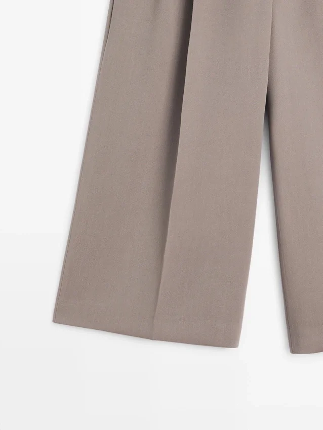 Soepelvallende lange bermuda met wijde pijpen Soepelvallende lange bermuda met wijde pijpen