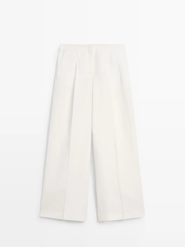 Soepelvallende linnen broek voor het kostuum Soepelvallende linnen broek voor het kostuum