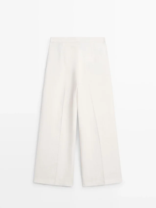 Soepelvallende linnen broek voor het kostuum Soepelvallende linnen broek voor het kostuum