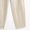 Soepelvallende metallic linnen broek