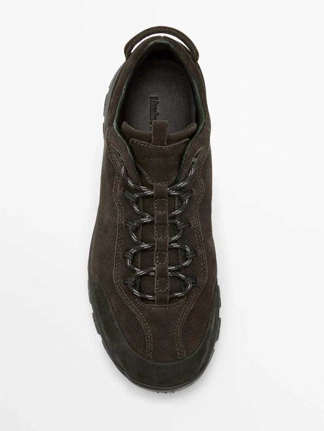 Sportschoenen met leren details Sportschoenen met leren details