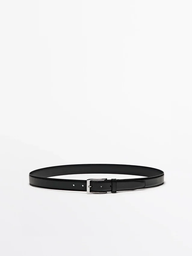 Stijlvolle riem van nappaleer met stiksels Stijlvolle riem van nappaleer met stiksels