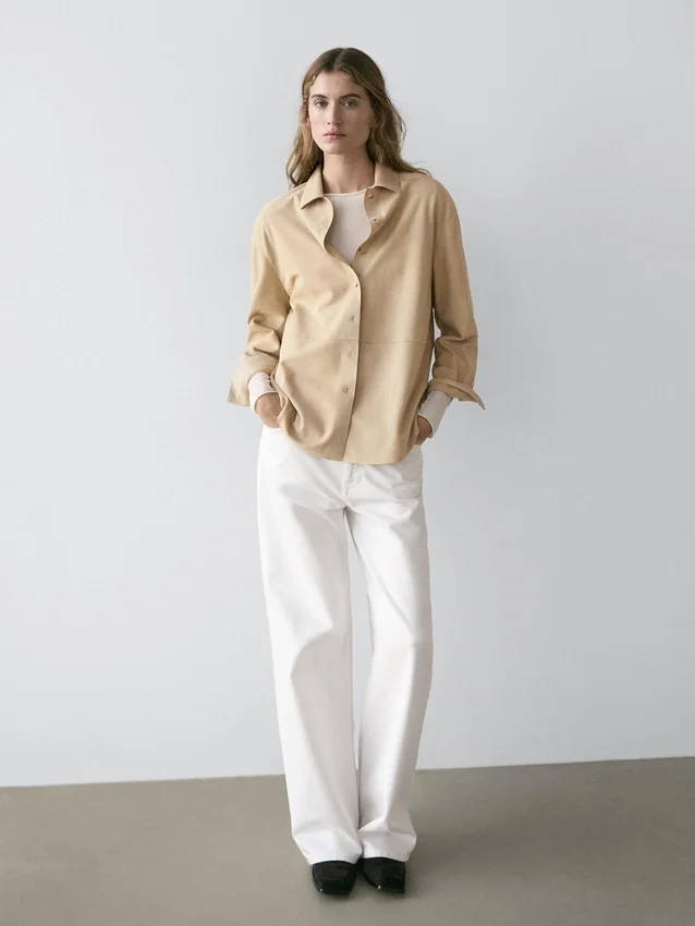 Suède leren overhemd Suède leren overhemd