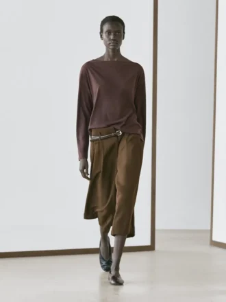 T-shirt met boothals van 100% katoen