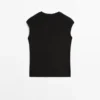 T-shirt met drop-sleeves en knoopdetails