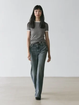 T-shirt met korte mouwen en contrasterende details