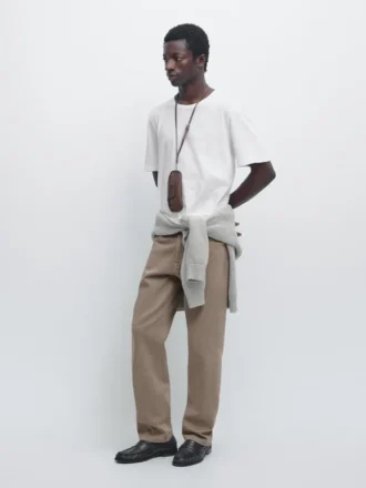 T-shirt met korte mouwen van een linnenmix