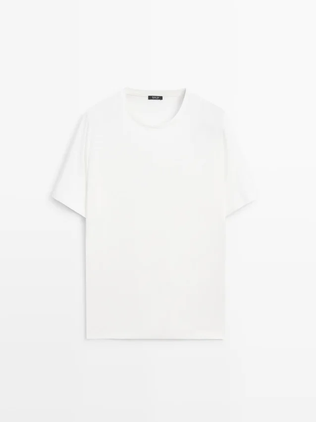 T-shirt met korte mouwen van een linnenmix T-shirt met korte mouwen van een linnenmix