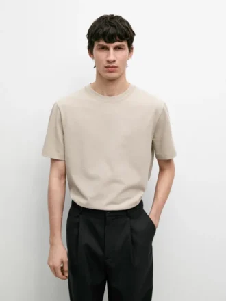 T-shirt met korte mouwen van katoenmix