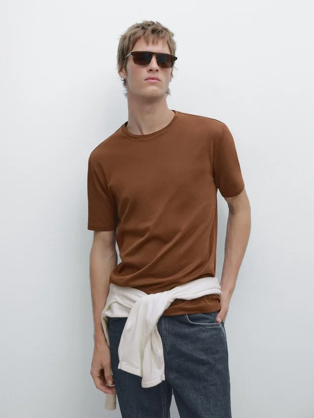 T-shirt met korte mouwen van katoenmix T-shirt met korte mouwen van katoenmix