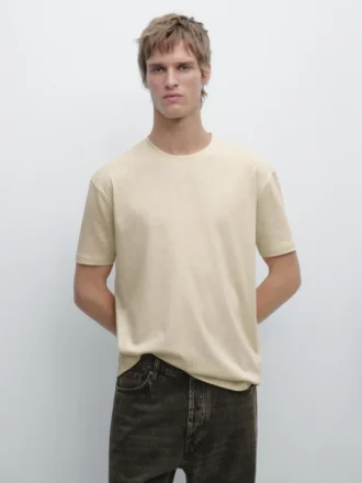 T-shirt met korte mouwen van katoenmix