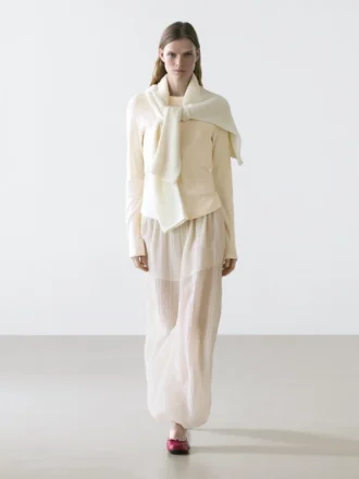 T-shirt met lange mouwen en afgeronde zoom