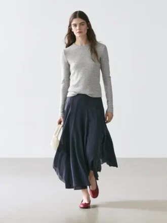 T-shirt met lange mouwen en gespikkelde details