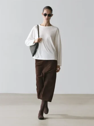 T-shirt met lange mouwen van 100% katoen