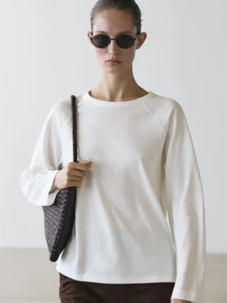 T-shirt met lange mouwen van 100% katoen