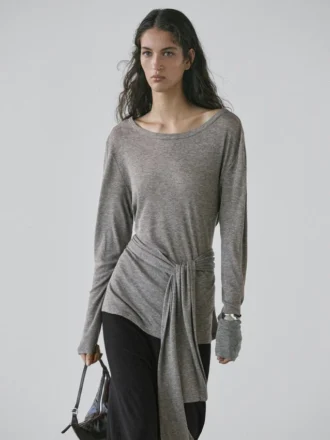 T-shirt met strikdetail