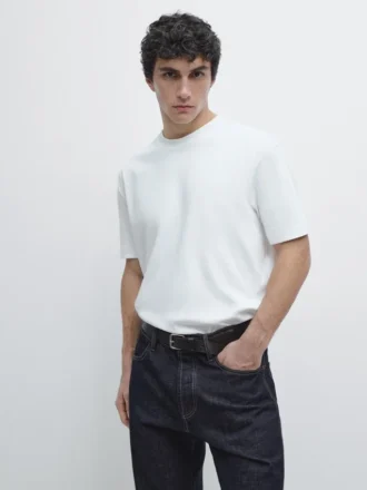 T-shirt van 100% katoen, middelzwaar