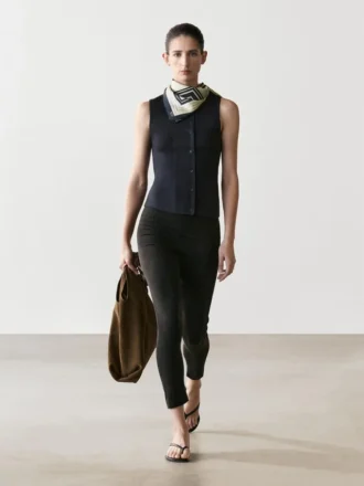 Top van katoenmix met knoopsluiting Top van katoenmix met knoopsluiting