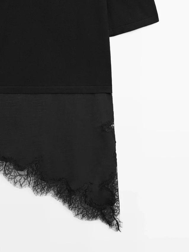 Trui met contrasterende kanten details Trui met contrasterende kanten details