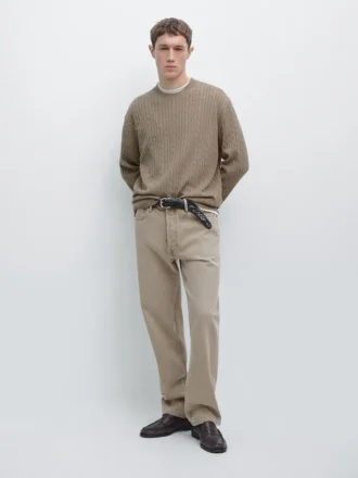 Trui van katoenmix met kabelpatroon